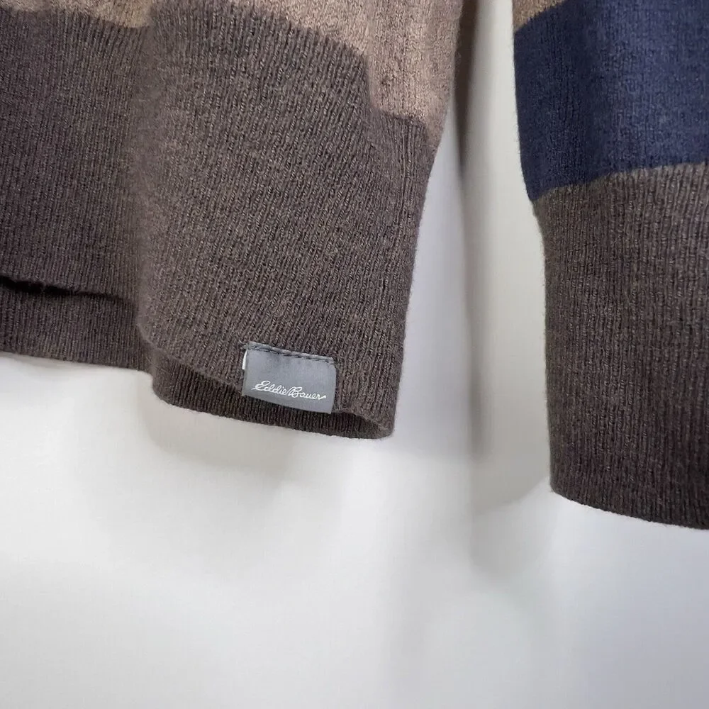 NWT VTG Eddie Bauer Mens Sz XL Wool Blend Knit Striped Sweater 90S Y2K - Picture 4 of 7